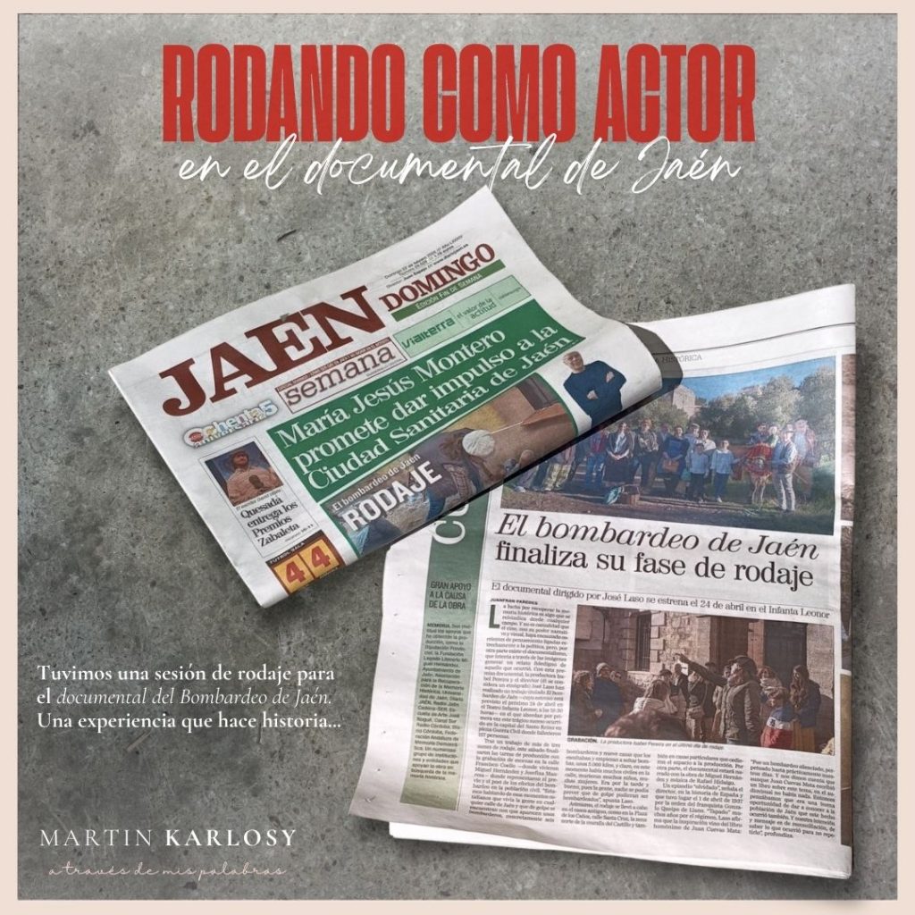 Rodando como actor en el documental sobre el Bombardeo de Jaén