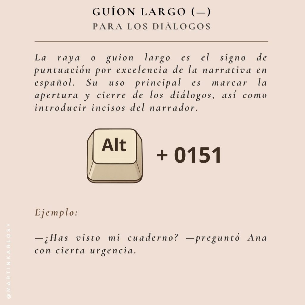 Atajos de teclado que usamos los escritores guion largo